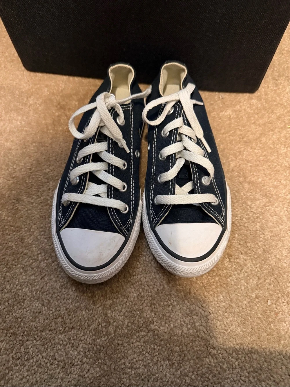 Converse Kids Low-Top Canvas Sneakers in Navy and White